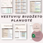 Vestuviu biudzeto planuote Excel