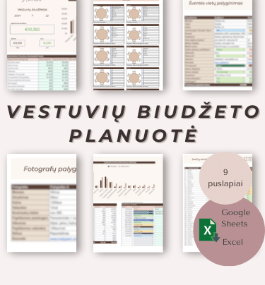 Vestuvių biudžeto planuotė